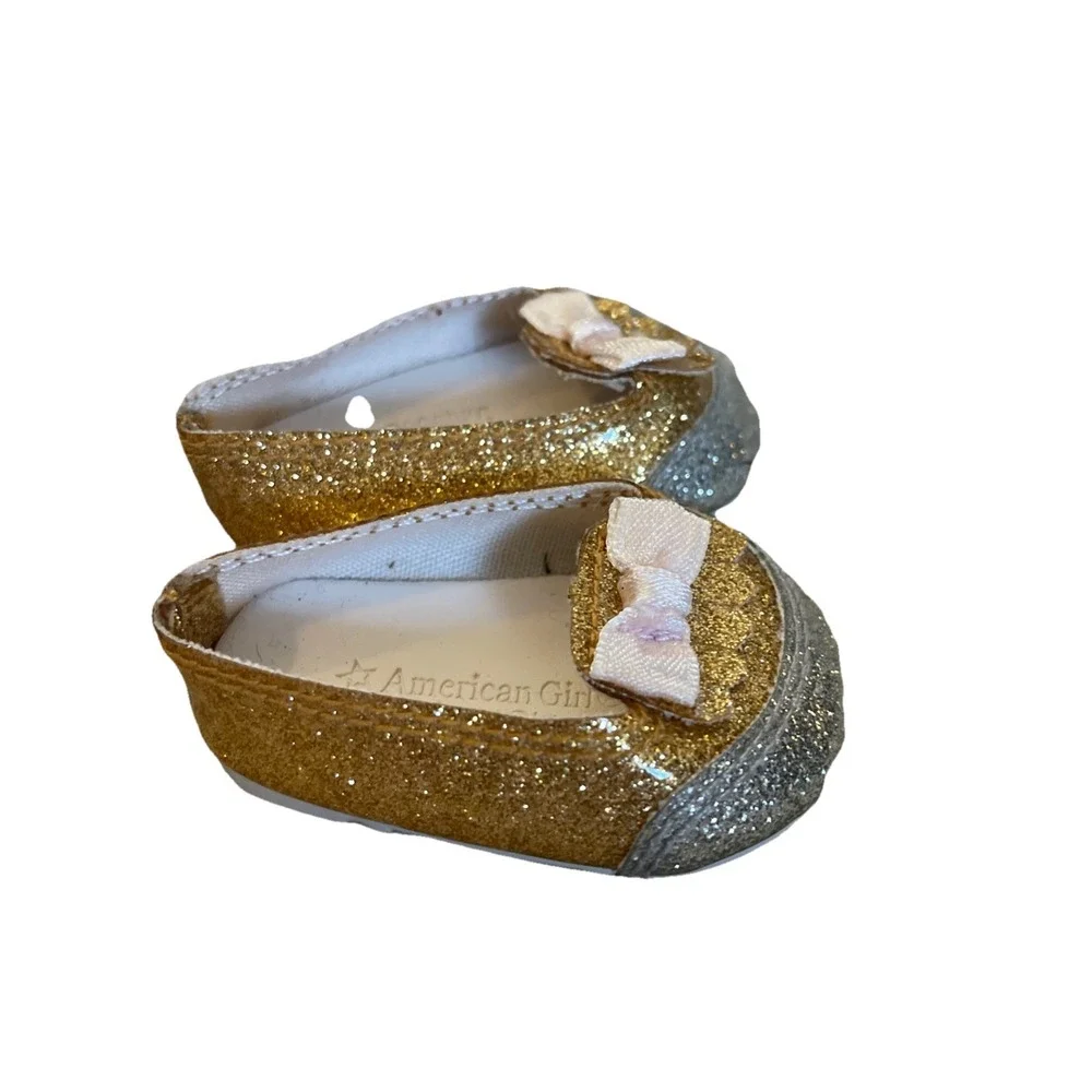 AMERICAN GIRL Truly Me‎ Doll Sparkle Spotlight Gold Silver Glitter Shoes